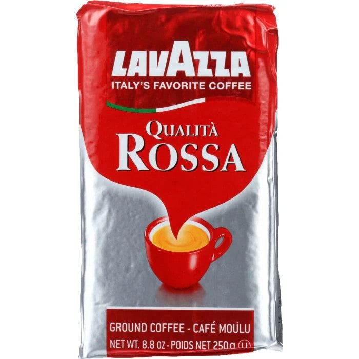 Lavazza Qualita Rossa Ground Coffee Blend 250g Bag - Case of 12