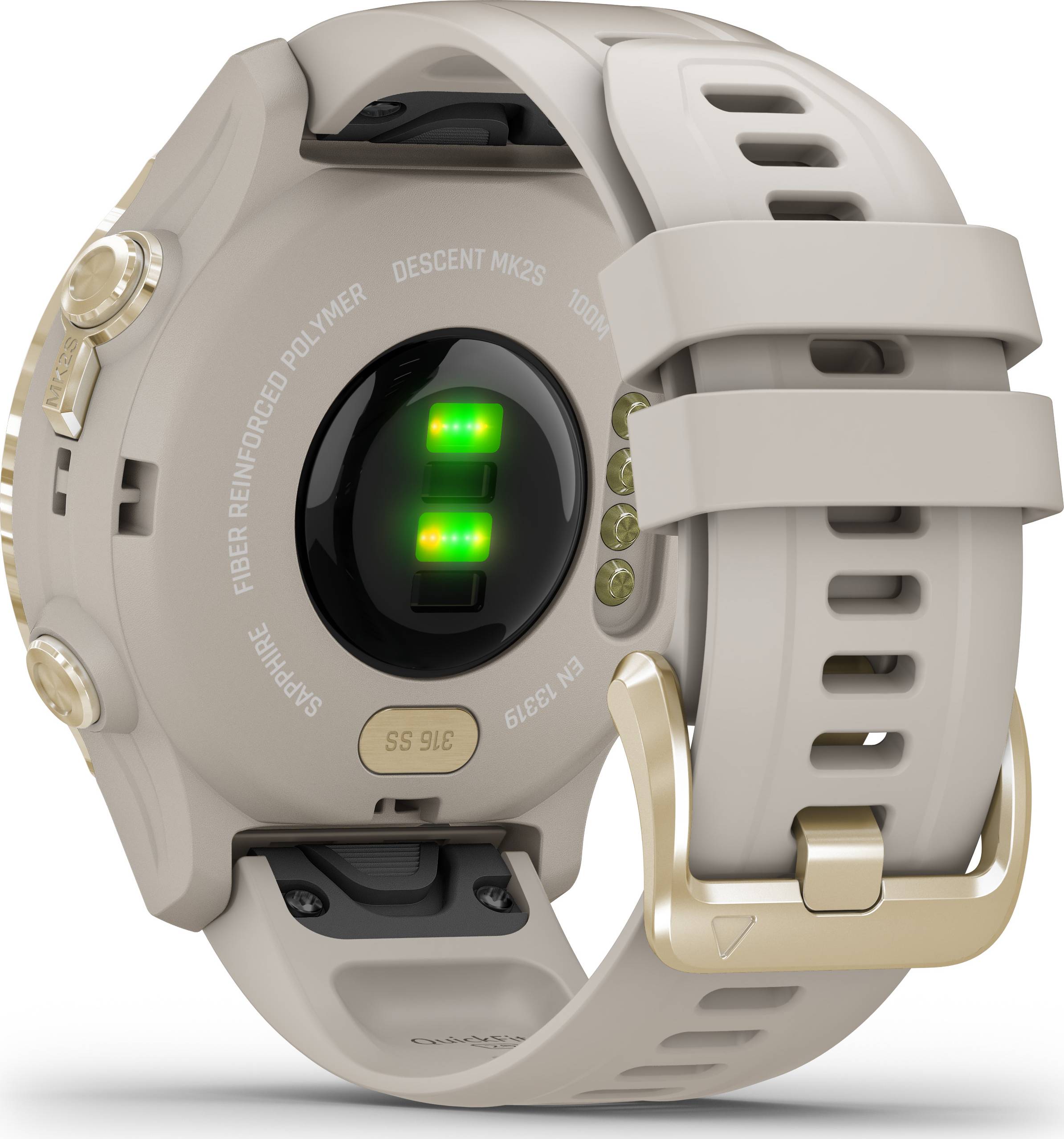 Garmin Descent Mk2S Light Gold with Sand Silicone Band