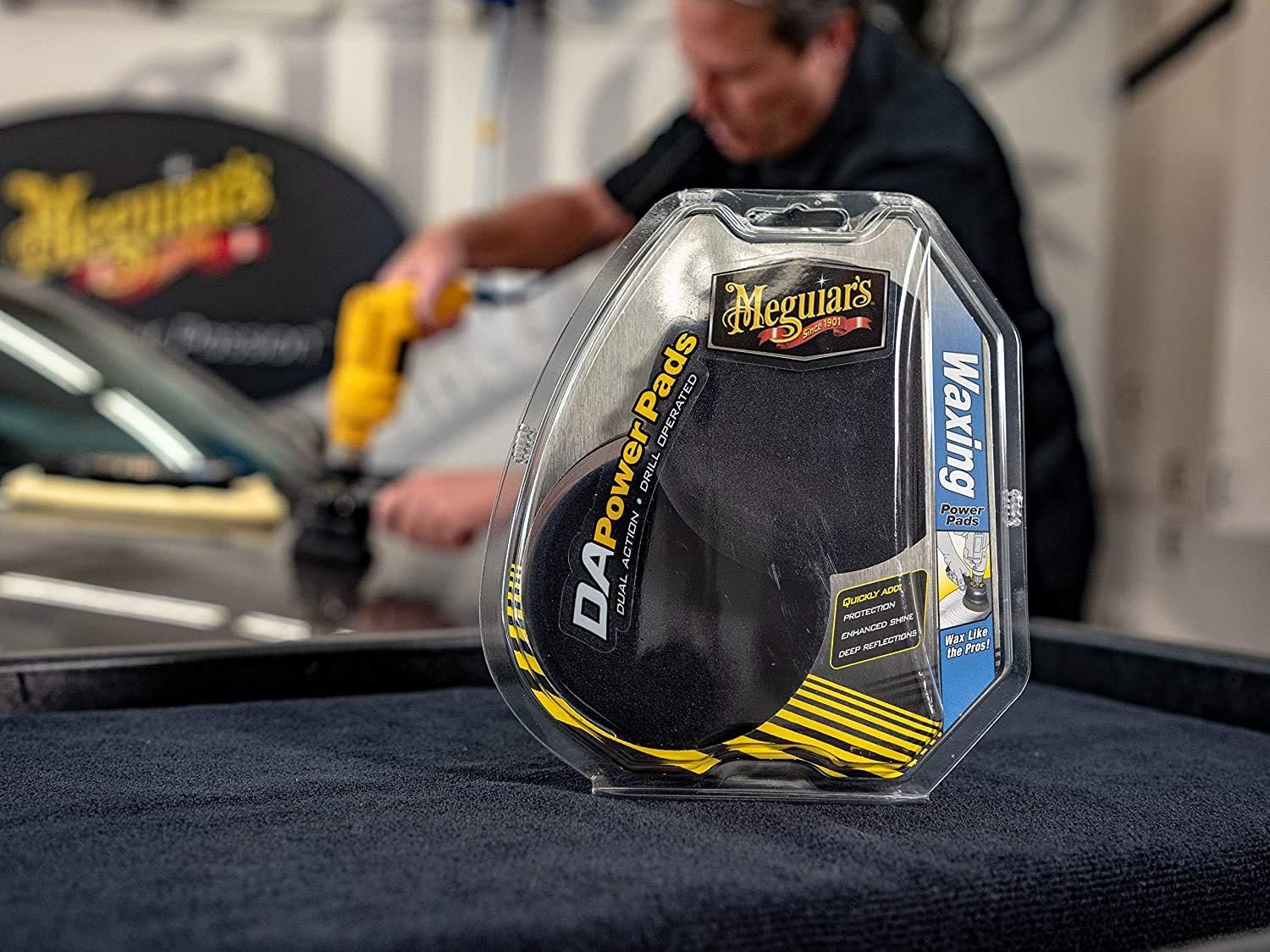 Meguiar's 4" Dual Action Waxing Power Pads Black - 2 Pack