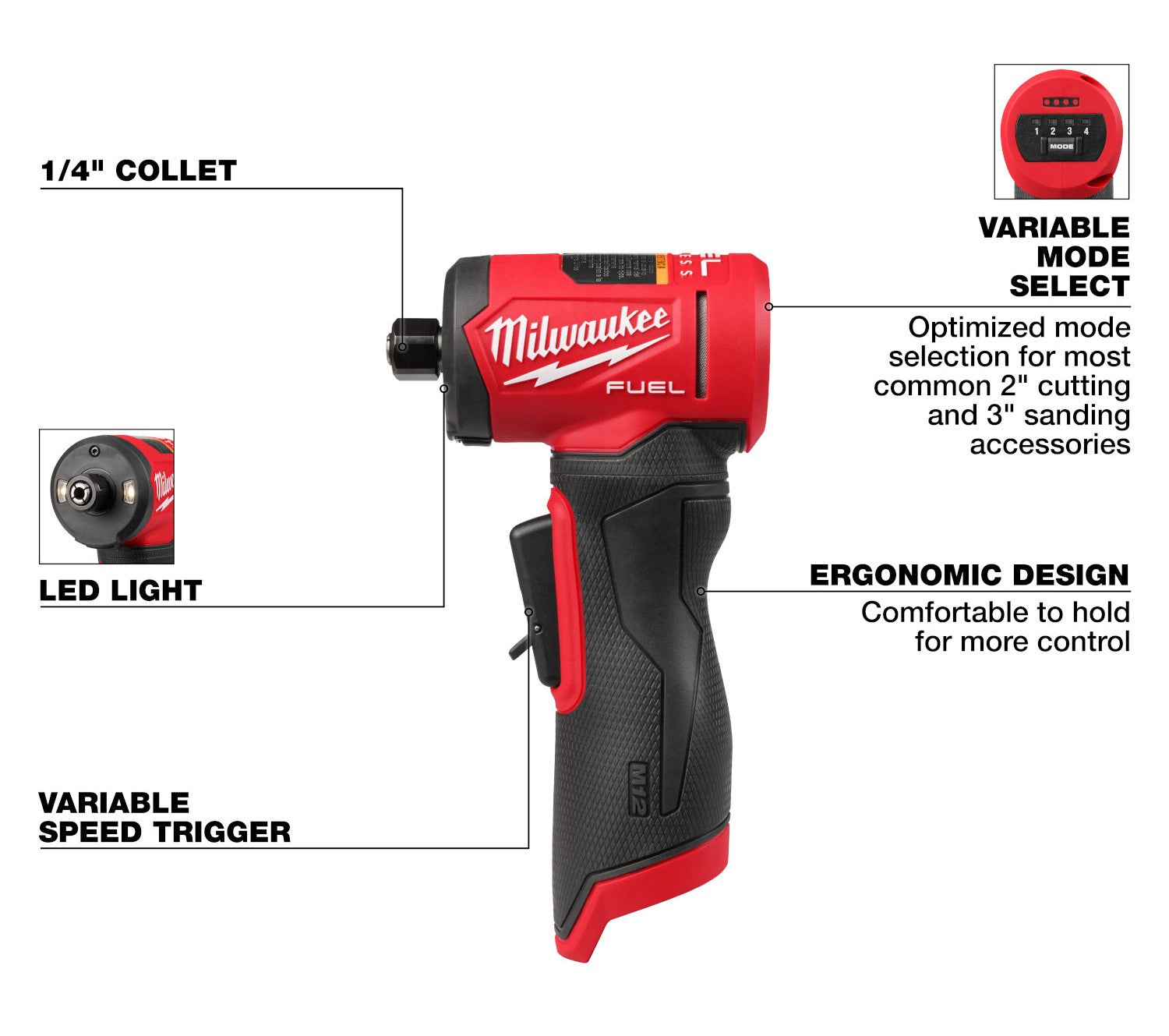 Milwaukee Electric M12 Fuel 1/4" DIE Grinder - Tool Only