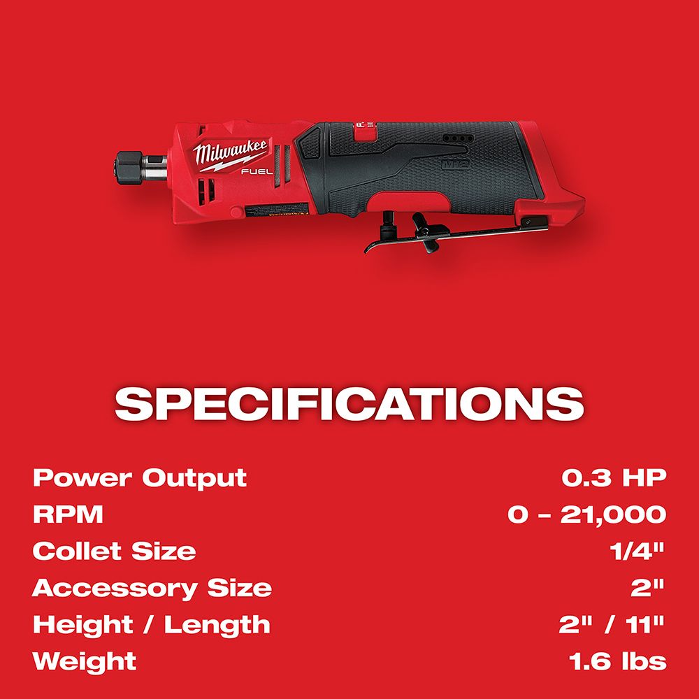 Milwaukee Electric M12 Fuel Inline DIE Grinder -Tool Only
