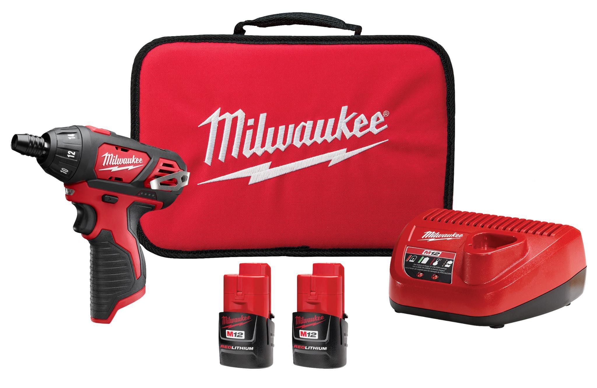 Milwaukee 12V Lithium-Ion 1/4" Hex Cordless Screwdriver Kit