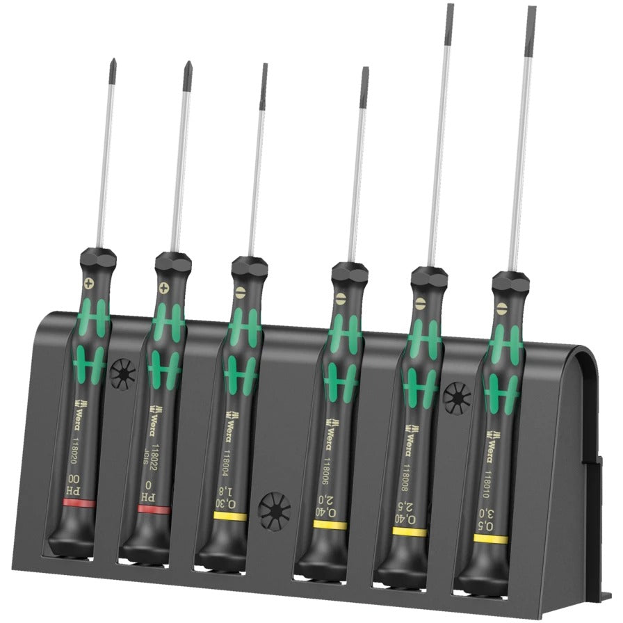 Wera - 2035/6 A Screwdriver set and rack for electronic applications, 6 pieces
