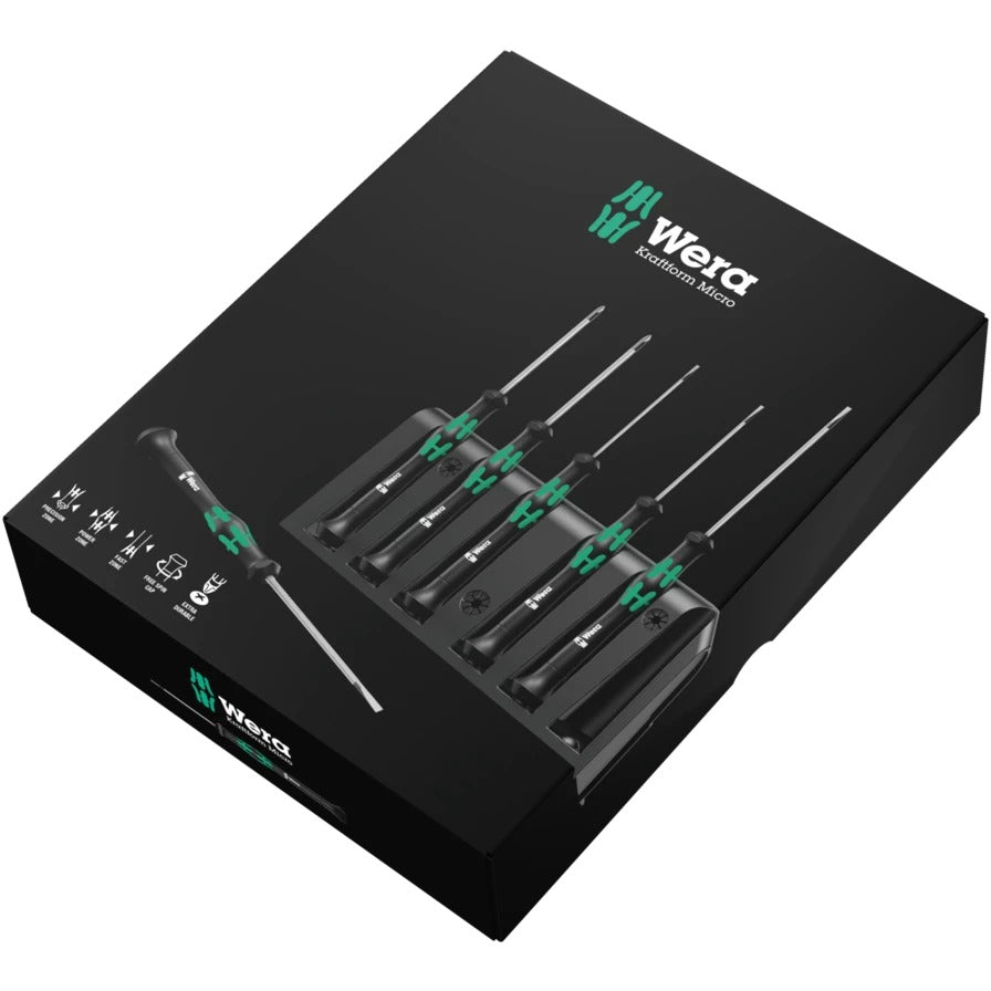 Wera - 2035/6 A Screwdriver set and rack for electronic applications, 6 pieces