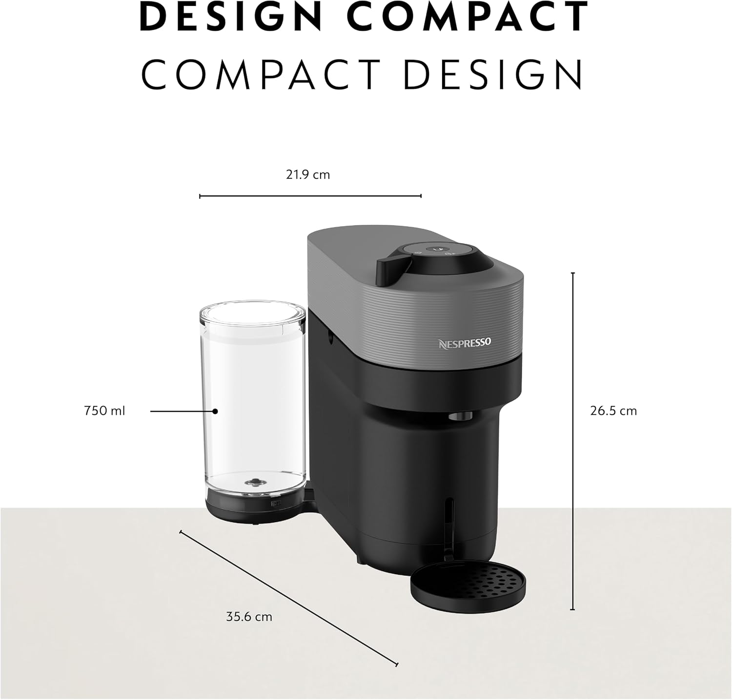 Machine à café et à espresso Nespresso Vertuo Pop+ de Breville - Gris foncé