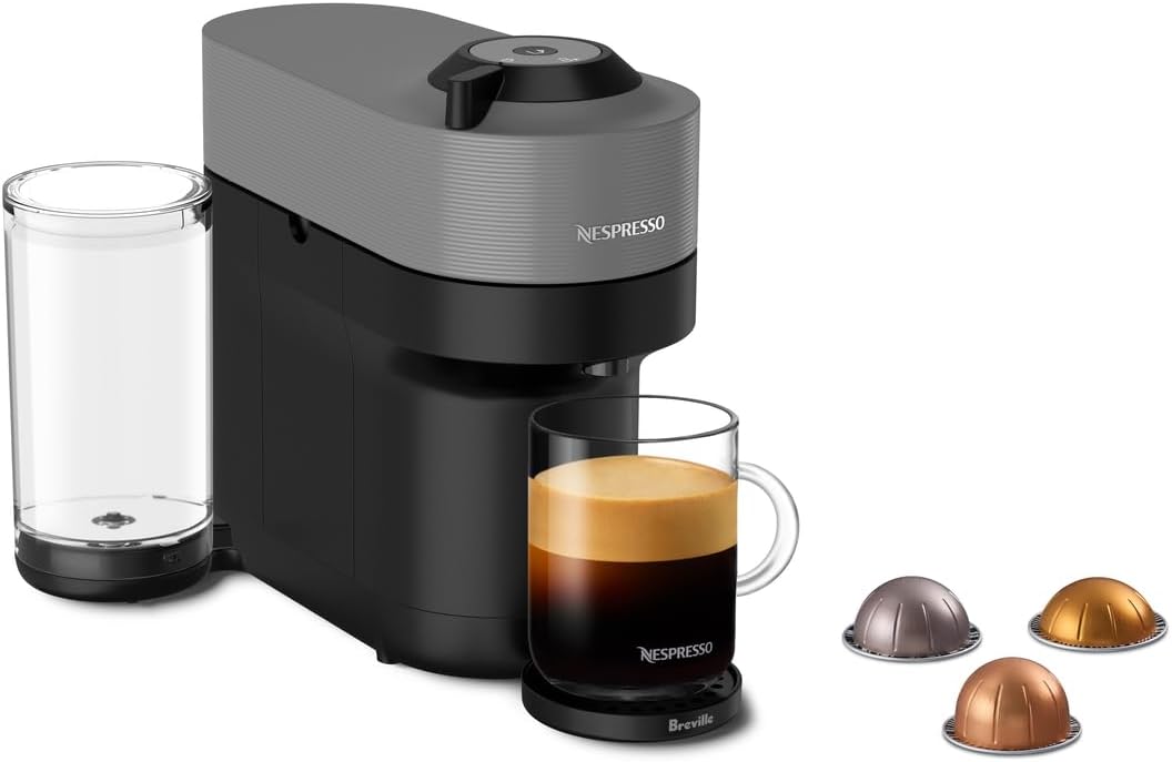 Nespresso Vertuo Pop+ Coffee and Espresso Machine by Breville - Dark Grey