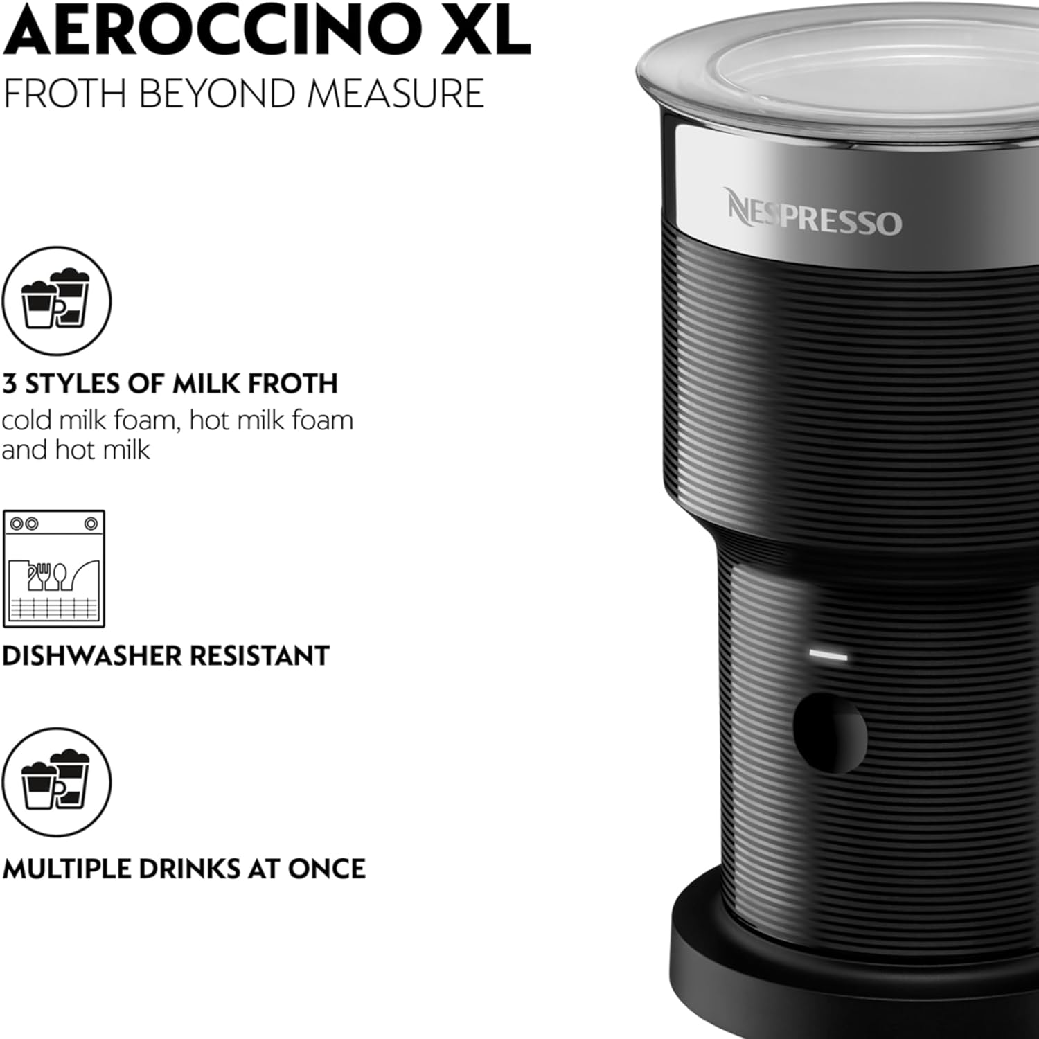 Nespresso Aeroccino XL Milk Frother - Black