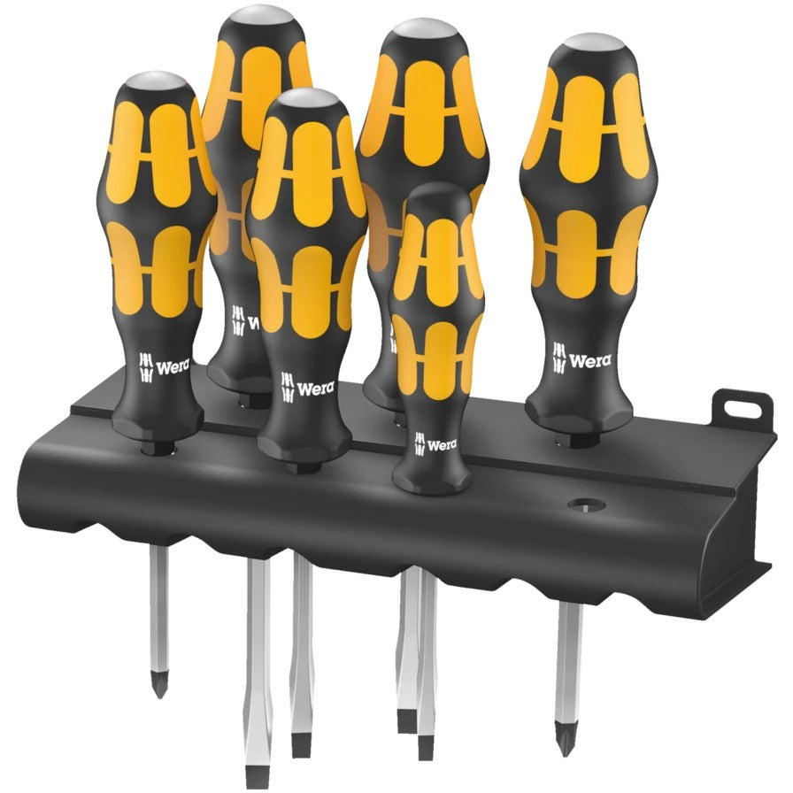 Wera - 932/6 Screwdriver set Kraftform Wera: Chiseldriver and rack, 6 pieces