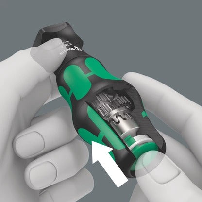 Wera - 826 T Kraftform Turbo bitholding handle with Rapidaptor quick-release chuck, 1/4" x 146 mm