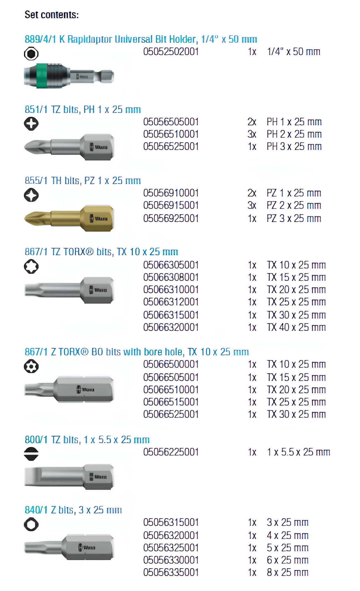 Wera - Bit-Check 30 Universal 1, 30 pieces