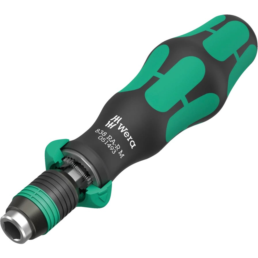 Wera - 838 RA-R M Bit-holding handle with ratchet functionality, 1/4", 1/4" x 123.5 mm