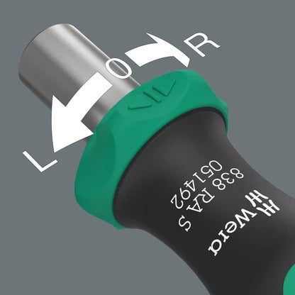 Wera - 838 RA S Bit-holding handle with ratchet functionality, 1/4", 1/4" x 102 mm