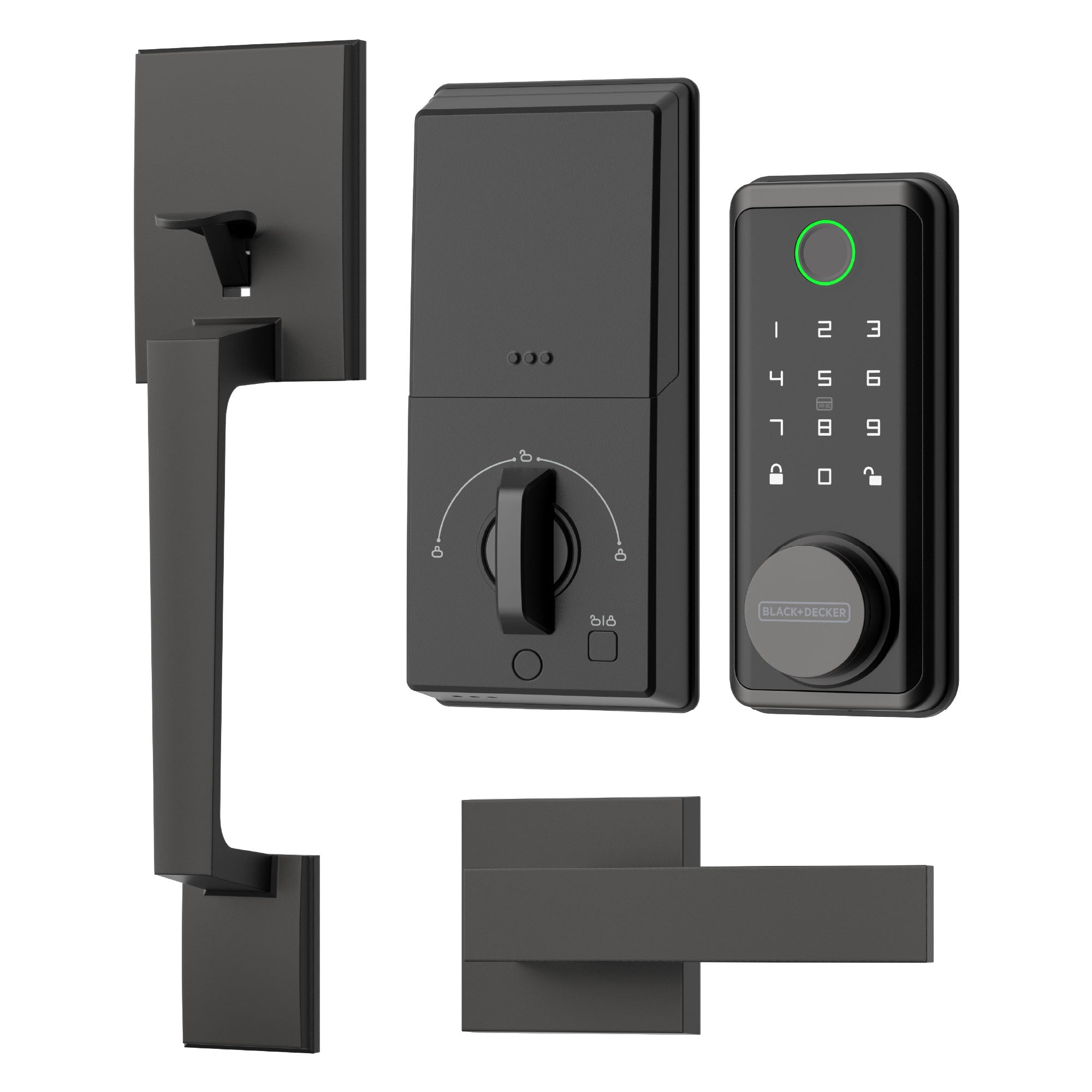 Black & Decker Smart Lock avec poignée d'entrée et passerelle - Noir