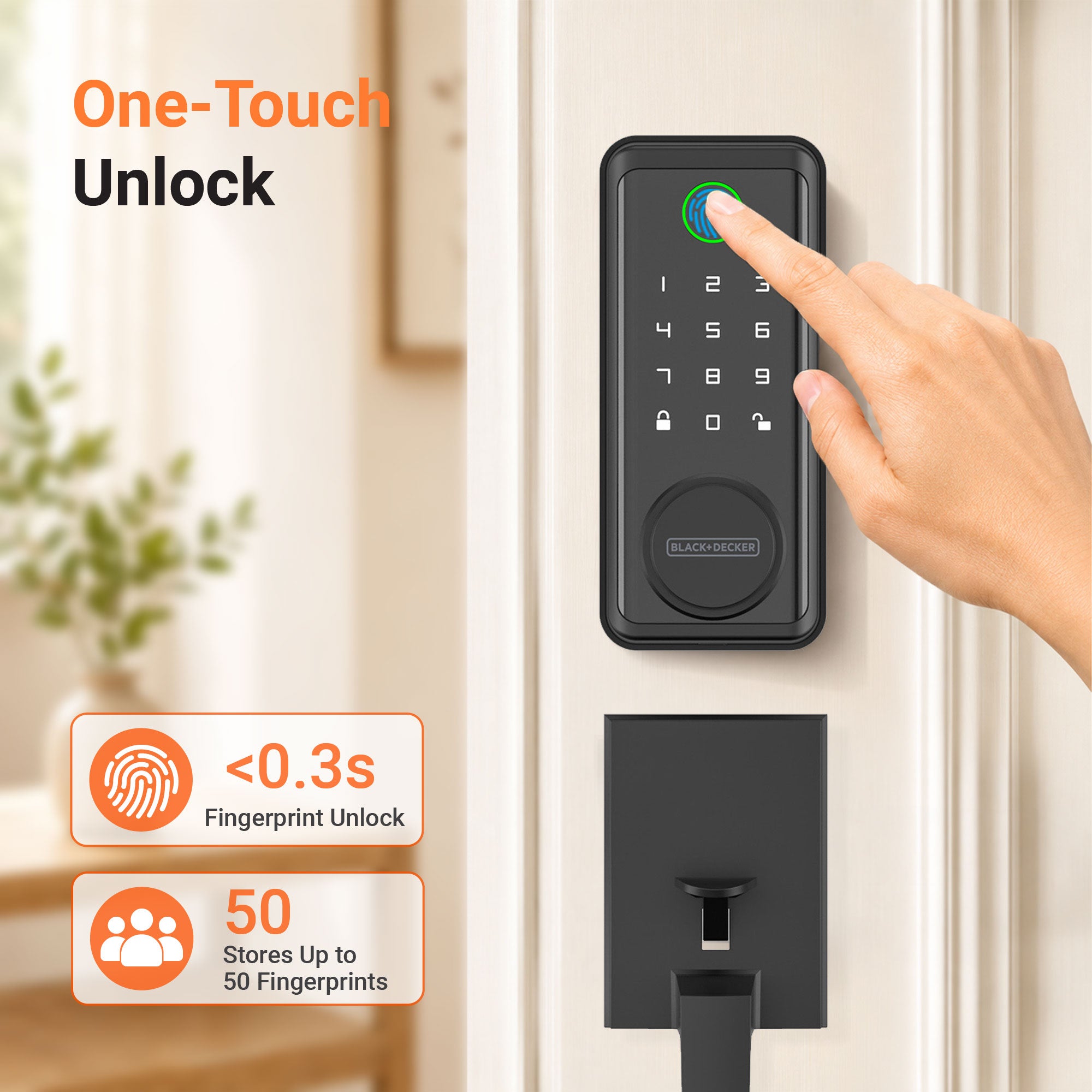Black & Decker Smart Lock with Entrance Handle & Gateway - Black