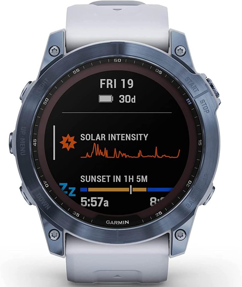 Garmin Fēnix 7X Sapphire Solar Edition - Mineral Blue Titanium with Whitestone Band