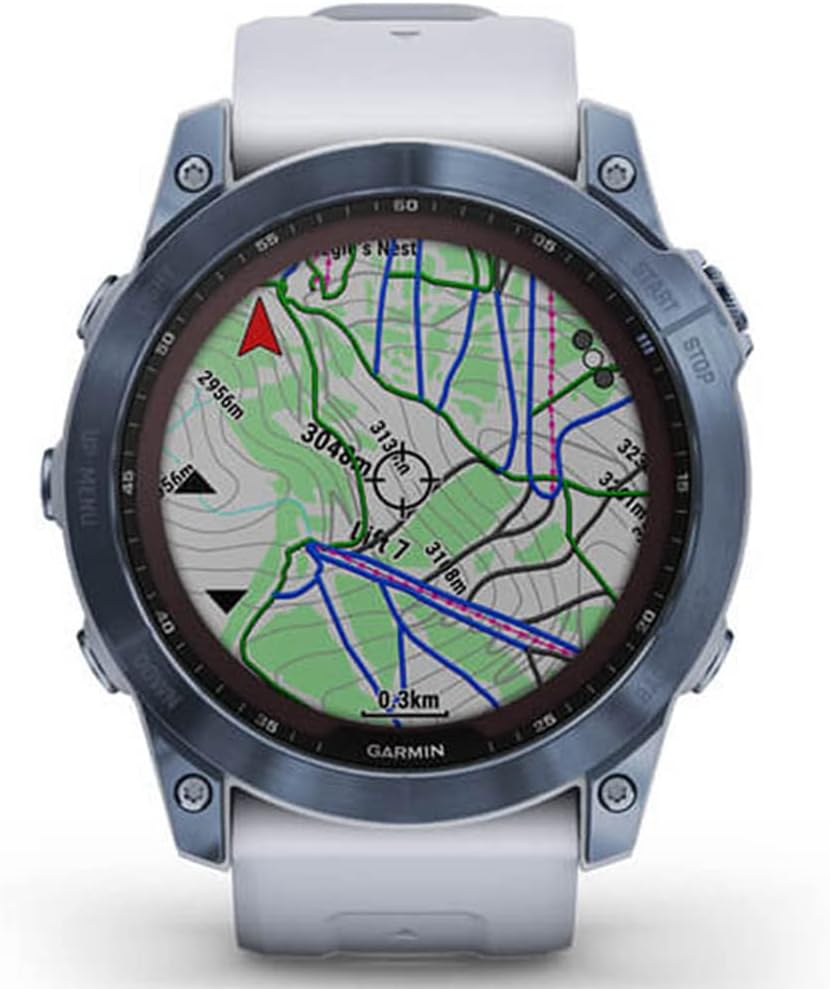Garmin Fēnix 7X Sapphire Solar Edition - Mineral Blue Titanium with Whitestone Band