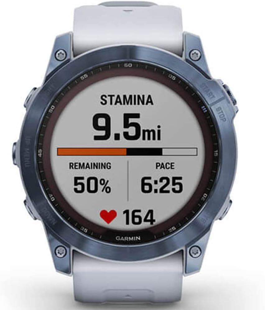 Garmin Fēnix 7X Sapphire Solar Edition - Mineral Blue Titanium with Whitestone Band