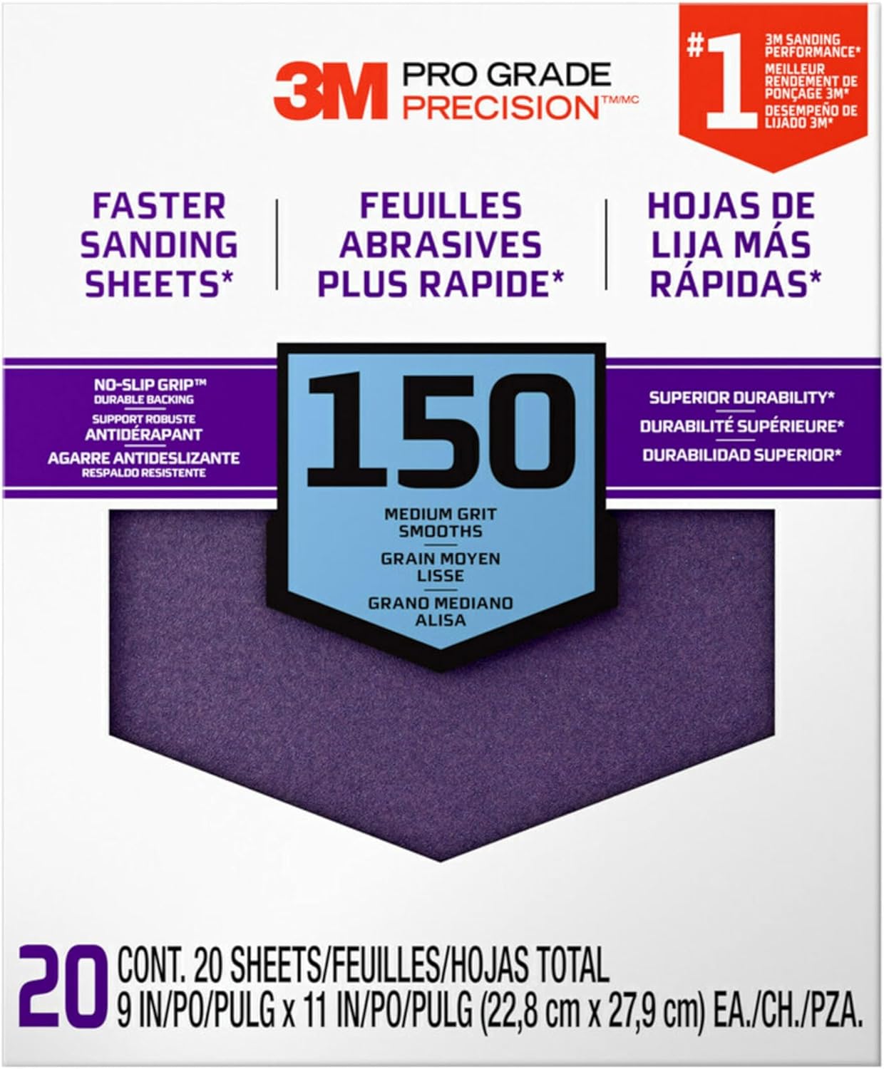 3M Pro Grade Precision Faster Sanding Sheets – 150 Grit