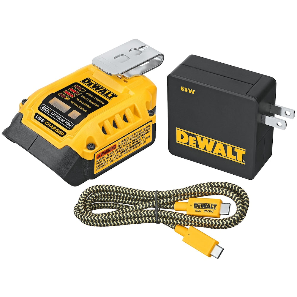 Dewalt Battery Charger & USB Wall Charging Kit