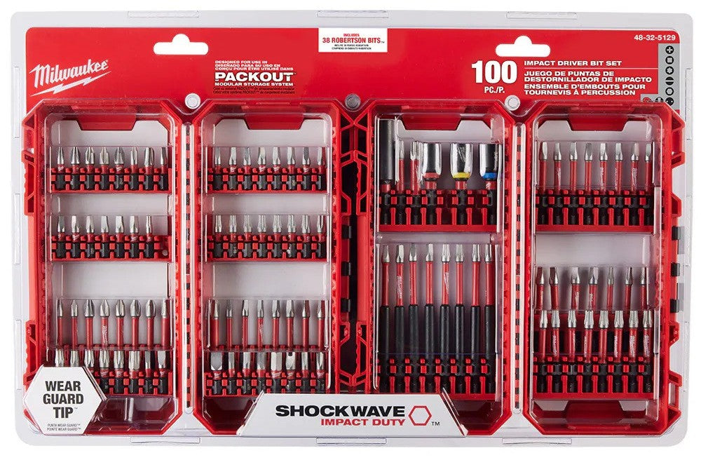 Milwaukee Tool Shockwave Impact Duty Driver Bit Set - 100 Pc