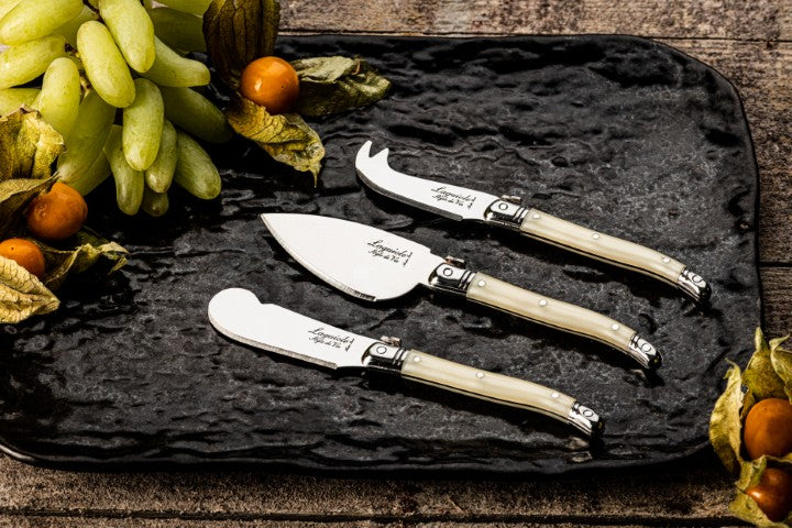 Laguiole Premium Collection Cheese Knives Set of 3 -Pearl