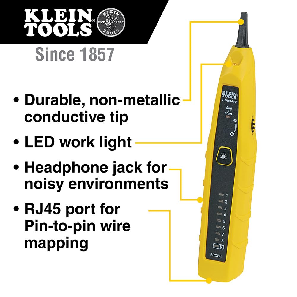Klein Tools Wire Tracer Tone Generator & Probe Kit for Ethernet