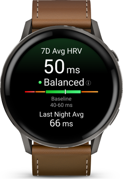 Garmin Venu 4 Advanced Health and Fitness GPS Smartwatch 45mm - Slate with Black Silicone Band/Brown Leather Band