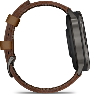 Garmin Venu 4 Advanced Health and Fitness GPS Smartwatch 45mm - Slate with Black Silicone Band/Brown Leather Band
