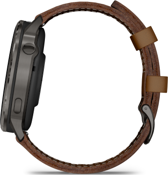 Garmin Venu 4 Advanced Health and Fitness GPS Smartwatch 45mm - Slate with Black Silicone Band/Brown Leather Band