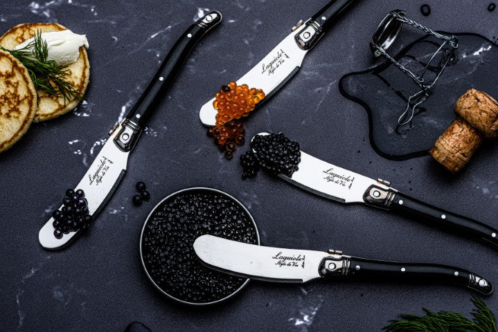 Laguiole Premium Collection Butter Knives Set of 4 -Black
