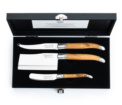 Laguiole Luxury Line Cheese Knives Set of 3 - Mixed Woods