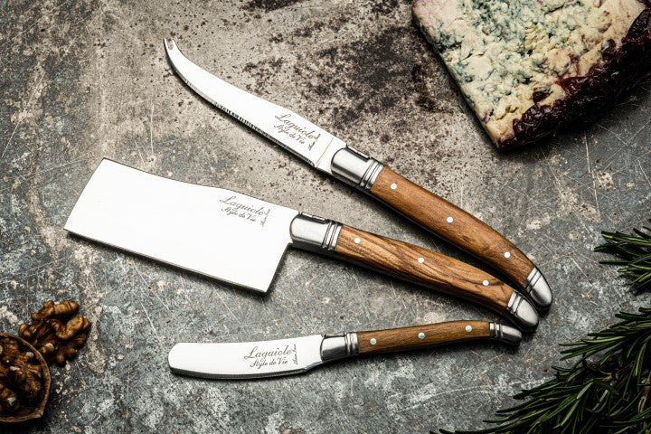 Laguiole Luxury Line Cheese Knives Set of 3 - Mixed Woods