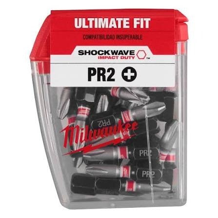 SHOCKWAVE 1" Impact Phillips Reduced #2 Insert Bits (Contractor Pack)