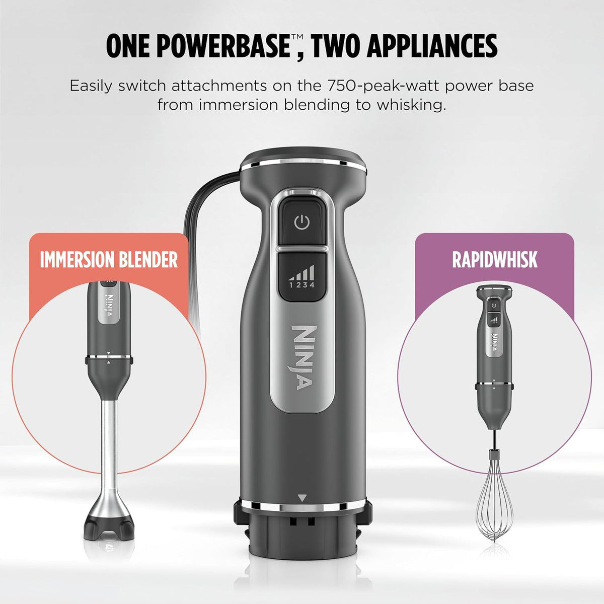 Ninja Power Duo Immersion Blender With Whisk