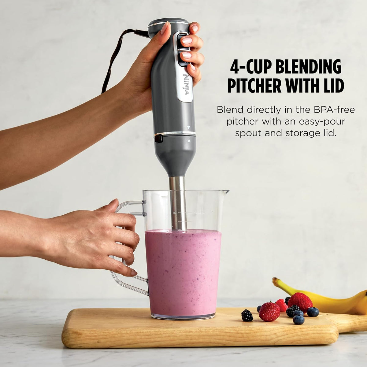 Ninja Power Duo Immersion Blender With Whisk