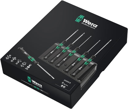 Wera Kraftform 2035/6 Jeu de 6 tournevis électroniques avec fente et support