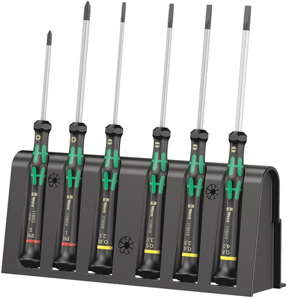 Wera Kraftform 2035/6 Jeu de 6 tournevis électroniques avec fente et support