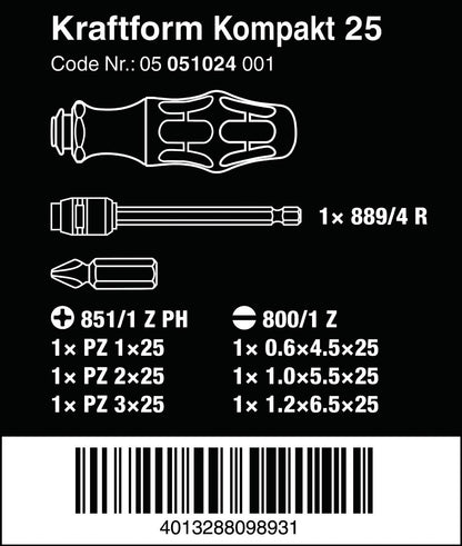 Wera Kraftform Kompact 25 avec pochette