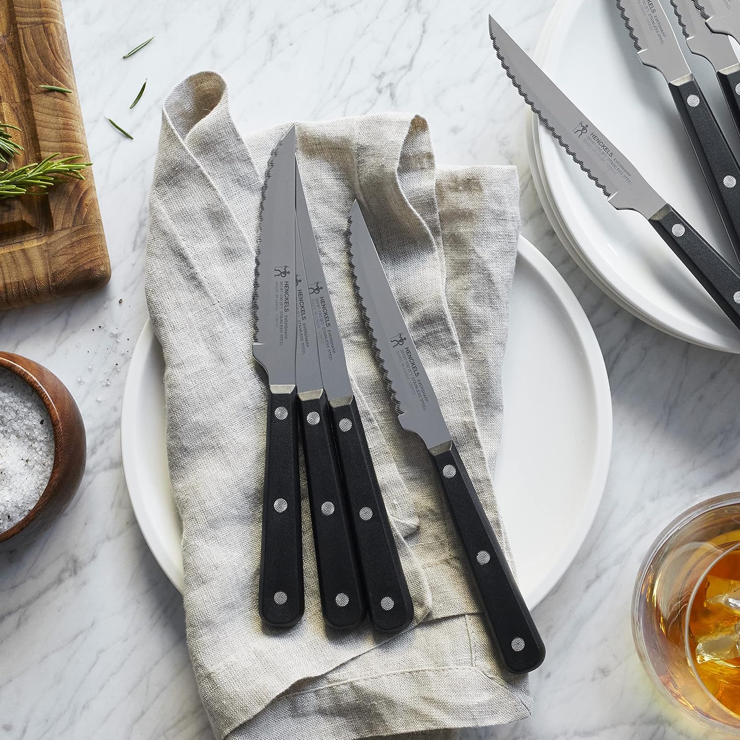 Henckels Set of 8 Razor-Sharp Steak Knife - Noir