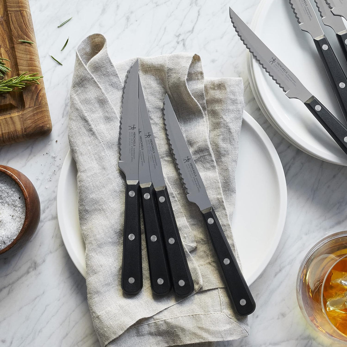 Henckels Set of 8 Razor-Sharp Steak Knife - Noir