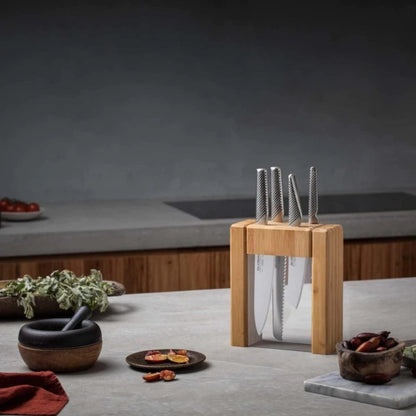 Ensemble de blocs de couteaux Teikoku Global, 5 pièces, acier inoxydable 
