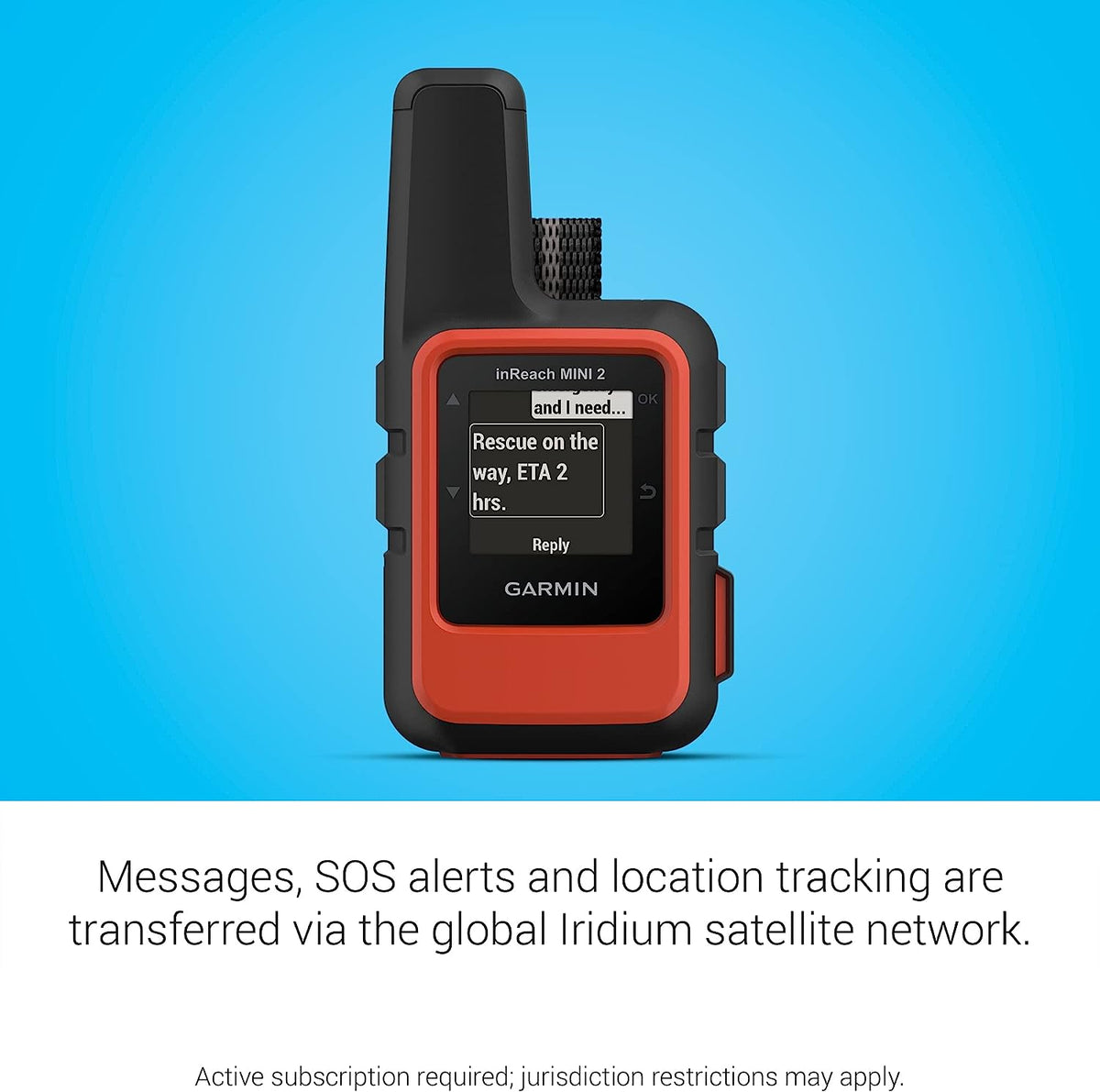 Garmin InReach Mini 2 Hiking Handheld Satellite Communicator  - Flame Red