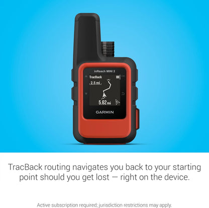 Garmin InReach Mini 2 Hiking Handheld Satellite Communicator  - Flame Red