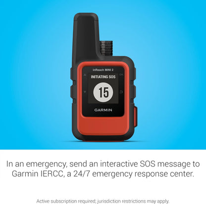 Garmin InReach Mini 2 Hiking Handheld Satellite Communicator  - Flame Red