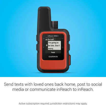 Garmin InReach Mini 2 Hiking Handheld Satellite Communicator  - Flame Red