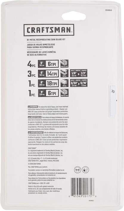 Ensemble Craftsman de 9 lames de scie alternative