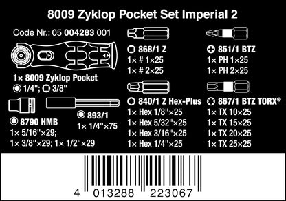 Wera 8009 Set de poche Imperial 2