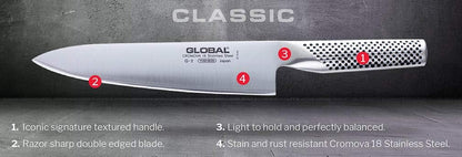 Global Knives Couteau à légumes creux de 7 po - Argent 