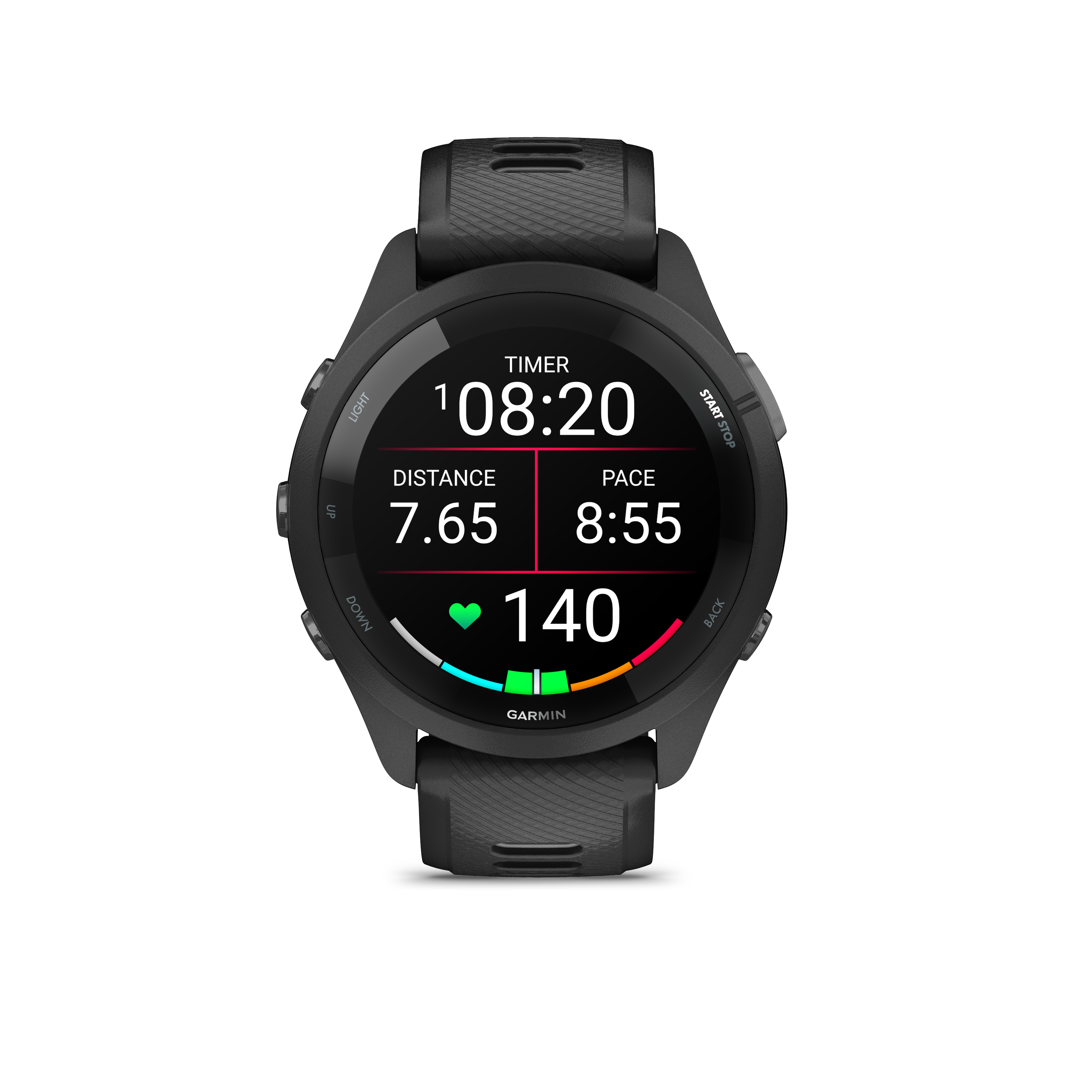 Garmin Forerunner 265 44mm Running Smartwatch - Black and Powder Gray