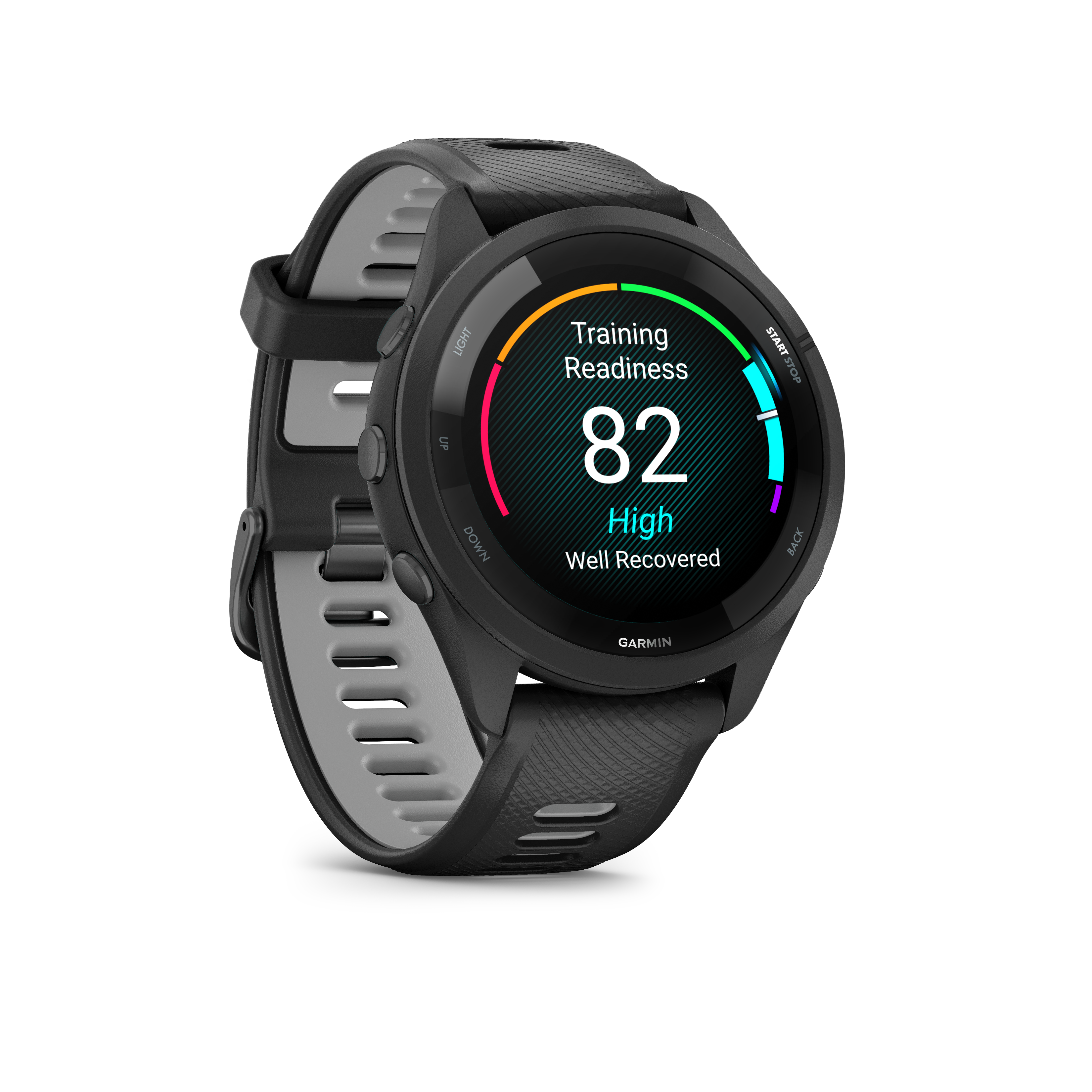 Garmin Forerunner 265 44mm Running Smartwatch - Black and Powder Gray